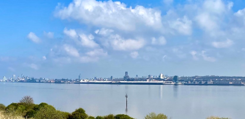 A view of the Liverpool skyline from the Riverpark