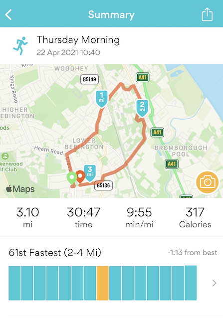 Running App stats for 2nd Run