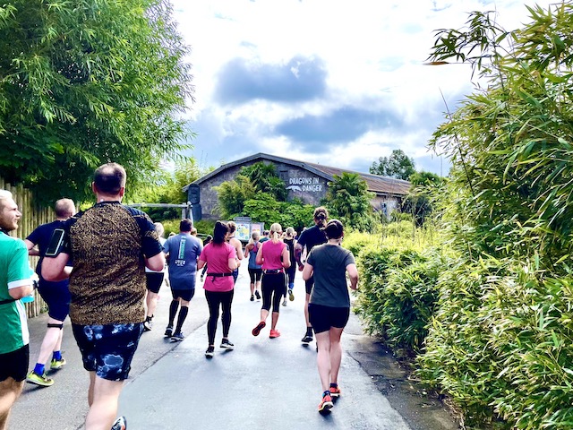 Runners running in Chester Zoo