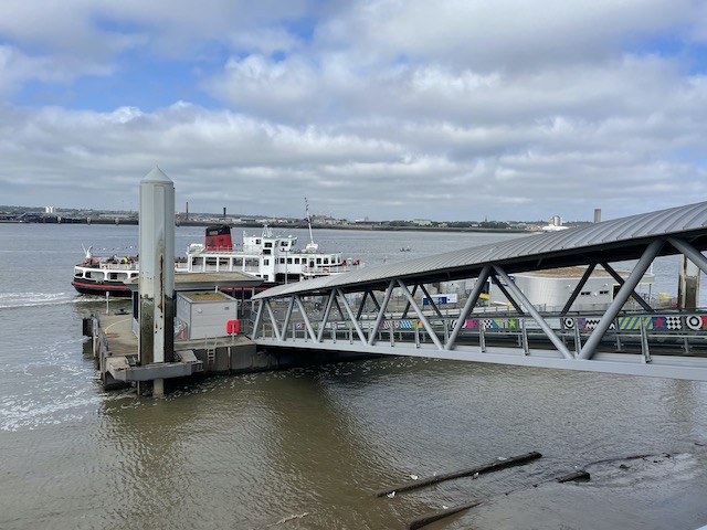 Ferry coming into dock at Liverpool