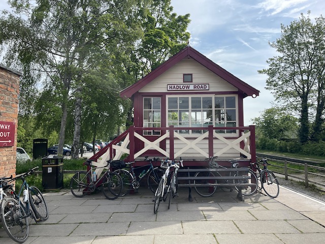 Hadlow Road old signal house, with cycles outside