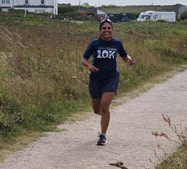 Me running on the path