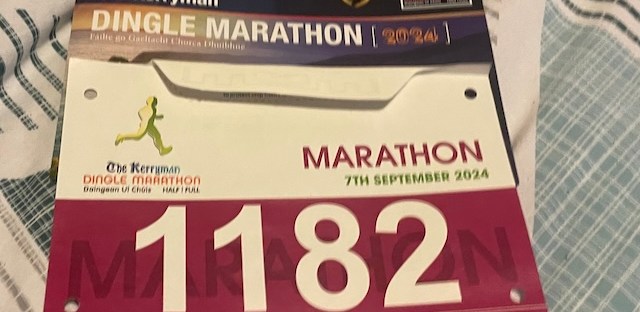 My race number for Dingle marathon
