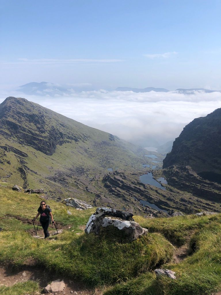 View of the tops of the mountains above the clouds