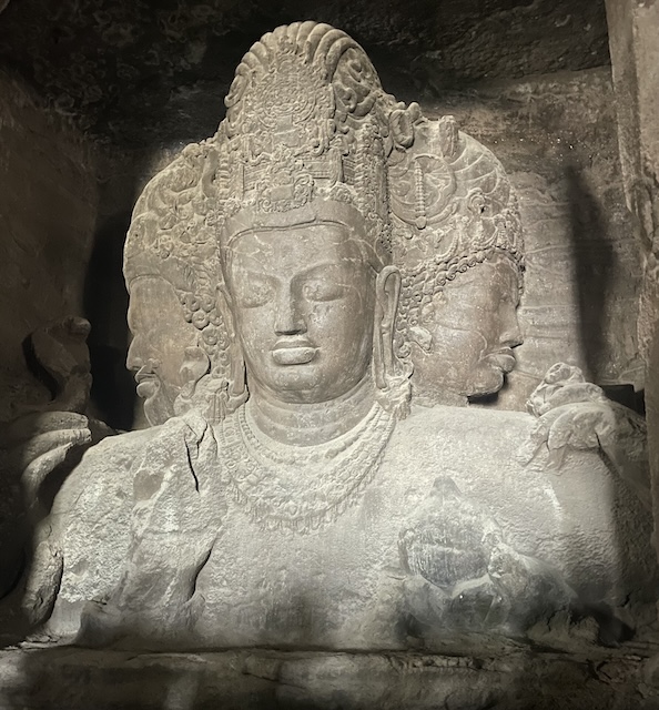 A three-headed statue - the Trimurti