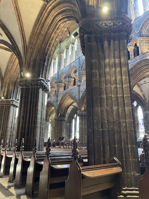 A side view of the chancel