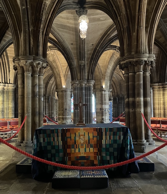 St Mungo's tomb in the crypt of the cathedral.