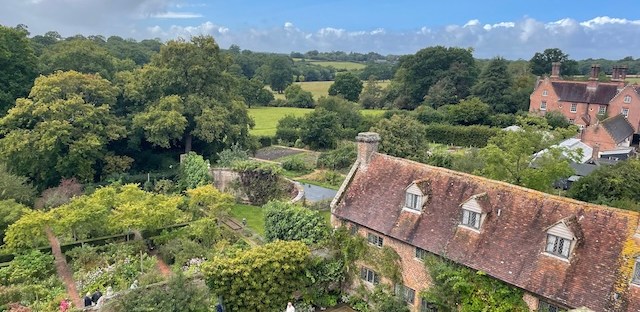 The gardens of Sissinghurst from the top of the tower