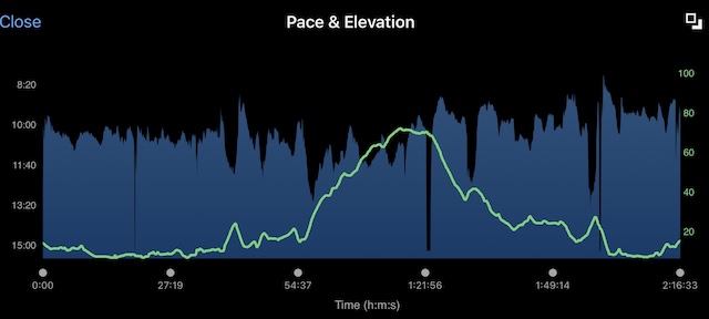 My pace and elevation