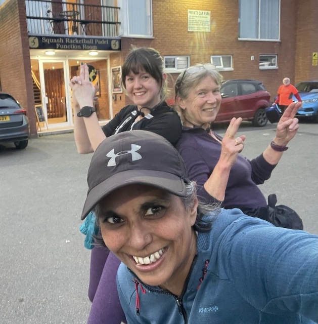 Tania and Karen behind me standing in the stance of Charlie's Angels
