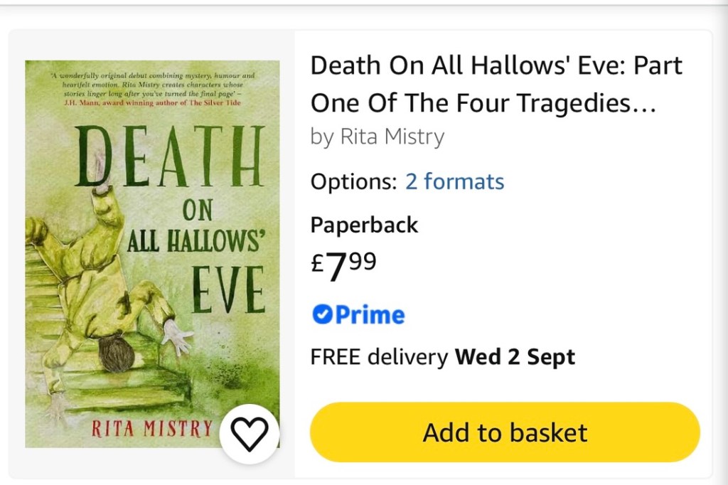 An image of the book on the Amazon website.